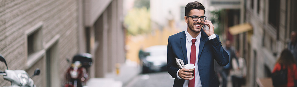 Professional man talking on a mobile phone