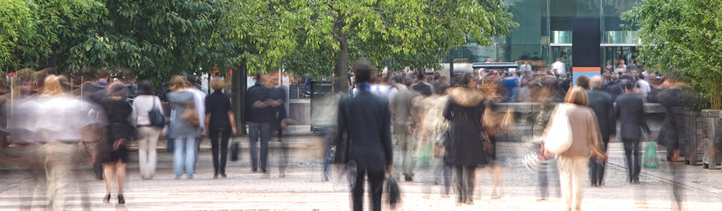 Man walking through a city street